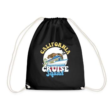 California Cruise Squad Family Vacation Trip - Drawstring Bag - black - Front