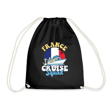 France Cruise Squad Family Vacation Trip - Drawstring Bag - black - Front