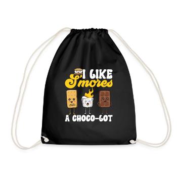 S'more Lagerfeuer Marshmallow Camping - Turnbeutel - Schwarz - Vorne