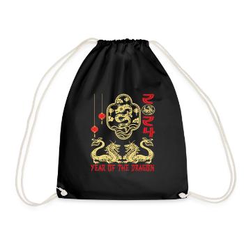 Nouvel An chinois Année du Dragon 2024 - Sac de sport léger - noir - Devant