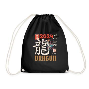 Nouvel An chinois Année du Dragon 2024 - Sac de sport léger - noir - Devant