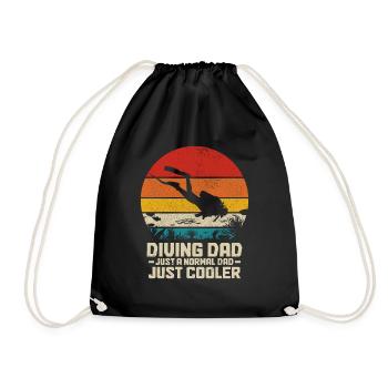 Tauchen Lustig Vintage Taucher Geschenk - Turnbeutel - Schwarz - Vorne