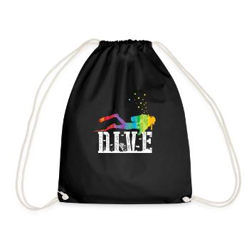 Tauchen Lustig Vintage Taucher Geschenk - Turnbeutel - Schwarz - Vorne