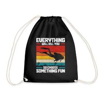 Tauchen Lustig Vintage Taucher Geschenk - Turnbeutel - Schwarz - Vorne