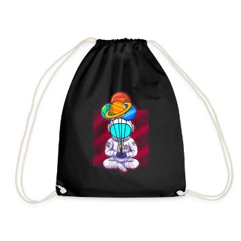 Astronaute tenant des ballons de planète Système solaire - Sac de sport léger - noir - Devant
