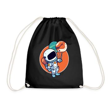 Astronaute tenant des ballons de planète Système solaire - Sac de sport léger - noir - Devant
