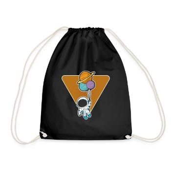 Astronaute tenant des ballons de planète Système solaire - Sac de sport léger - noir - Devant