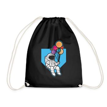 Astronaute tenant des ballons de planète Système solaire - Sac de sport léger - noir - Devant