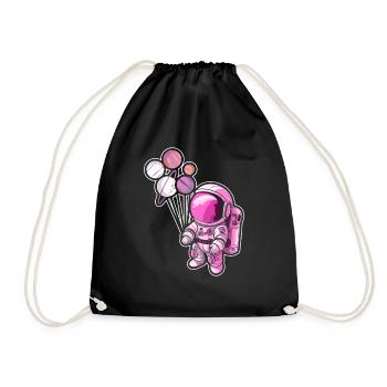 Astronaute tenant des ballons de planète Système solaire - Sac de sport léger - noir - Devant