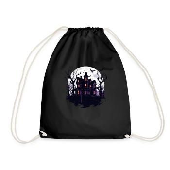 Halloween haunted house horror halloween costume - Drawstring Bag - black - Front
