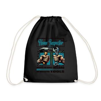Home inspector Profession Saying Worker - Drawstring Bag - black - Front