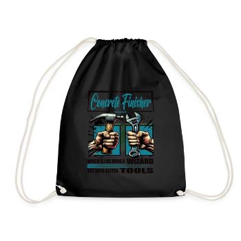 Concrete finisher Profession Saying Worker - Drawstring Bag - black - Front