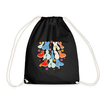 Groovy Bridal Wedding Party Bridal Flower Flowers - Drawstring Bag - black - Front