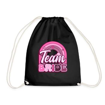 Groovy Bridal Wedding Party Bridal Flower Flowers - Drawstring Bag - black - Front