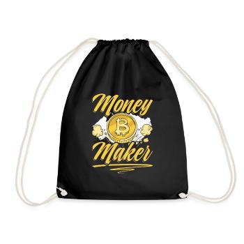 Crypto Chic: Money Maker Bitcoin - Drawstring Bag - black - Front