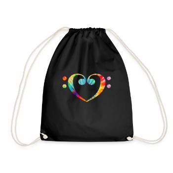 Bassist Bass Gitarre Lustiges Geschenk - Turnbeutel - Schwarz - Vorne