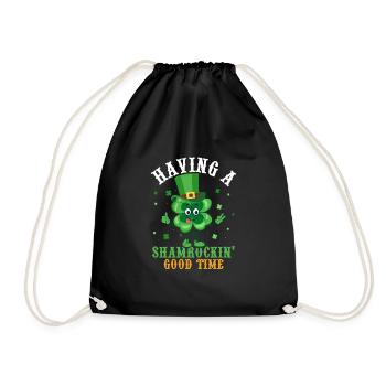 Having A Shamrockin' Good Time - Drawstring Bag - black - Front