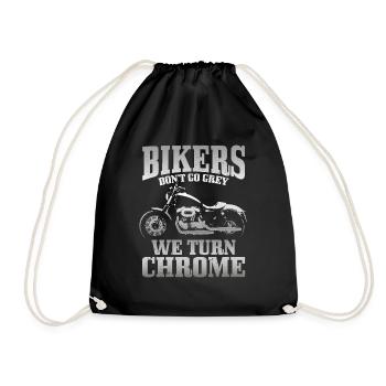 Motorrad Biker Lustiges Geschenk - Turnbeutel - Schwarz - Vorne