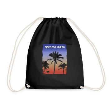 Samoa américaines coucher de soleil vacances Souvenir palmier - Sac de sport léger - noir - Devant