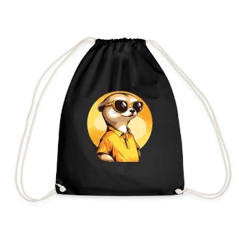 Suricate avec lunettes de soleil Suricate - Sac de sport léger - noir - Devant