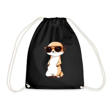 Suricate avec lunettes de soleil Suricate - Sac de sport léger - noir - Devant