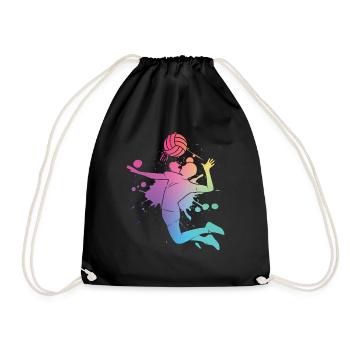 Volleyball fÃ¼r Damen Herren und Kinder - Turnbeutel - Schwarz - Vorne