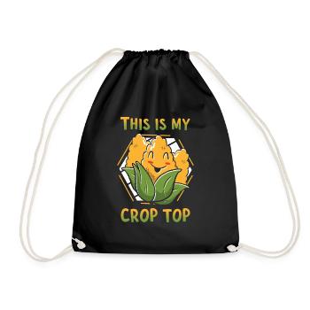 This Is My Crop Top Corn Farmer Crop Duster - Turnbeutel - Schwarz - Vorne