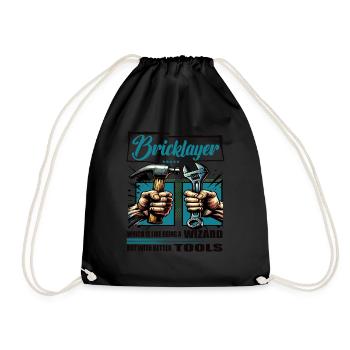 Bricklayer Profession Saying Worker - Drawstring Bag - black - Front