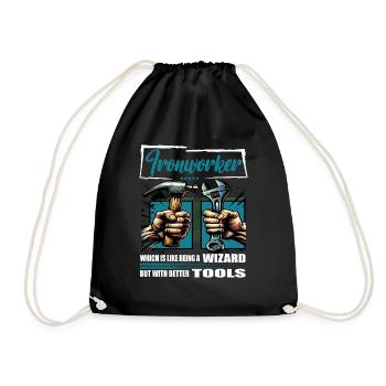 Ironworker Profession Saying Worker - Drawstring Bag - black - Front