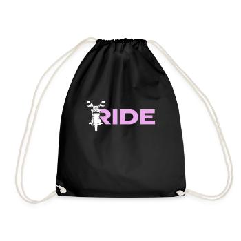 Motorrad Biker Lustiges Geschenk - Turnbeutel - Schwarz - Vorne