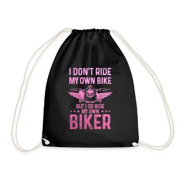 Motorrad Biker Lustiges Geschenk - Turnbeutel - Schwarz - Vorne