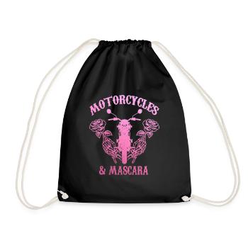 Motorrad Biker Lustiges Geschenk - Turnbeutel - Schwarz - Vorne
