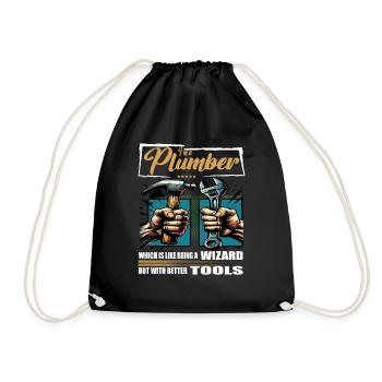 Plumber Profession Saying Worker - Drawstring Bag - black - Front