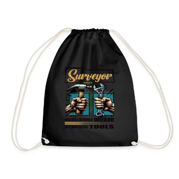 Surveyor Profession Saying Worker - Drawstring Bag - black - Front