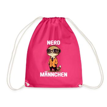Nerdmännchen Junge Jungen Erdmännchen Nerdy Nerd - Turnbeutel - Fuchsia - Vorne