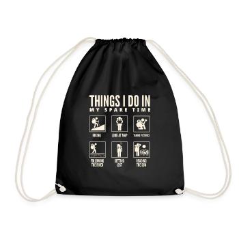 Funny Hiking Gift - Drawstring Bag - black - Front