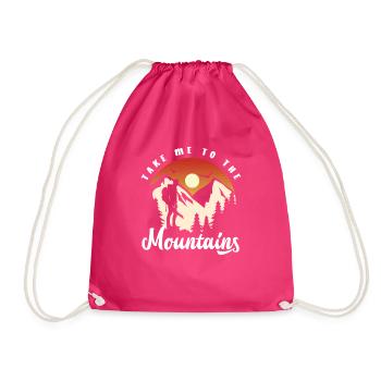 Funny Hiking Gift - Drawstring Bag - fuchsia - Front