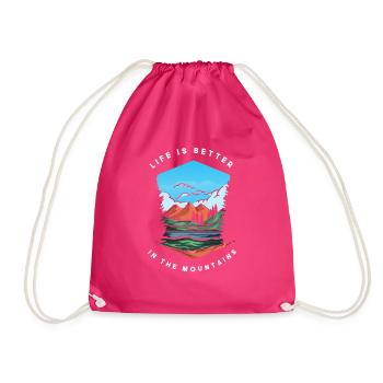 Funny Hiking Gift - Drawstring Bag - fuchsia - Front
