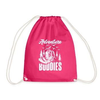 Funny Hiking Gift - Drawstring Bag - fuchsia - Front