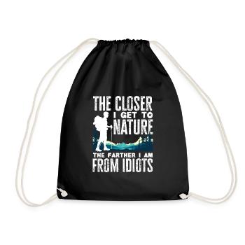 Funny Hiking Gift - Drawstring Bag - black - Front