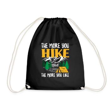 Funny Hiking Gift - Drawstring Bag - black - Front