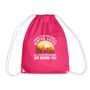 Funny Hiking Gift - Drawstring Bag - fuchsia - Front