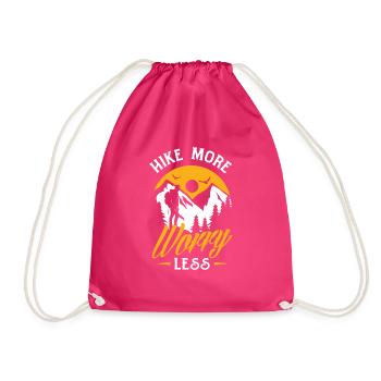 Funny Hiking Gift - Drawstring Bag - fuchsia - Front
