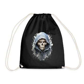 Tete de mort pour un look grunge - Sac de sport léger - noir - Devant