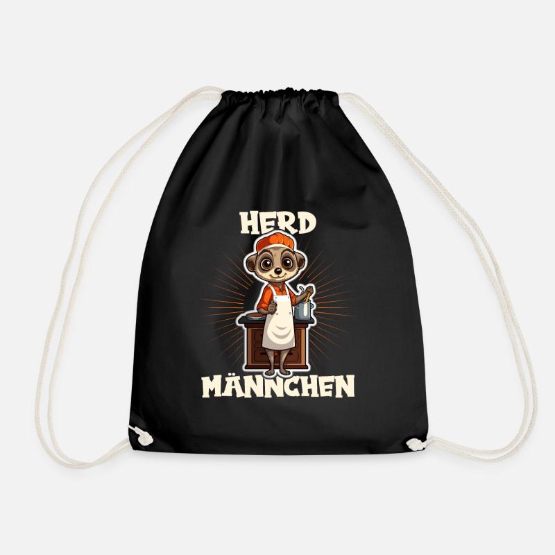 Erdmännchen kochen Koch Kochmütze Herdmännchen - Turnbeutel - Schwarz