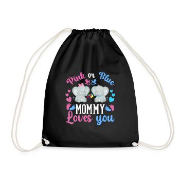 Pink Or Blue Mama Loves You Sex - Drawstring Bag - black - Front