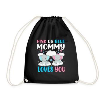 Pink Or Blue Mama Loves You Sex - Drawstring Bag - black - Front