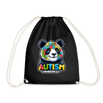 Autism Awareness puzzles piece - Turnbeutel - Schwarz - Vorne