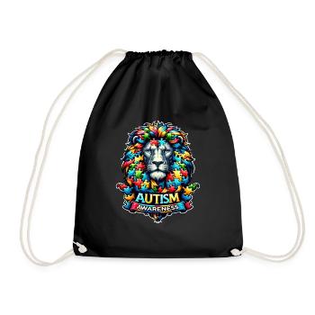 Autism Awareness puzzles piece - Turnbeutel - Schwarz - Vorne