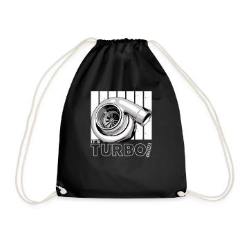 sein Turbo Time - Vintage Boost Design - Turnbeutel - Schwarz - Vorne